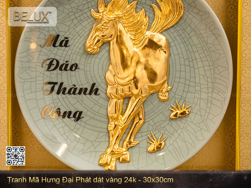 Tranh ngựa hưng đại phát dát vàng 24k&nbsp;